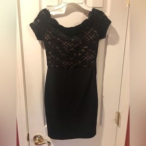 Formal black dress with stretch